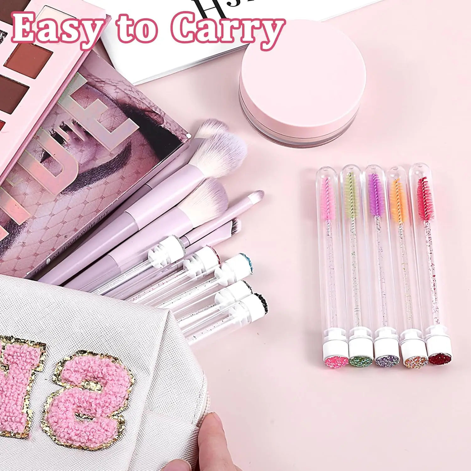 20 قطعة من سبويل الرموش القابلة لإعادة الاستخدام مع أنبوب، فرش رموش ماسية ملونة للرموش للحواجب، تمديد الرموش #4