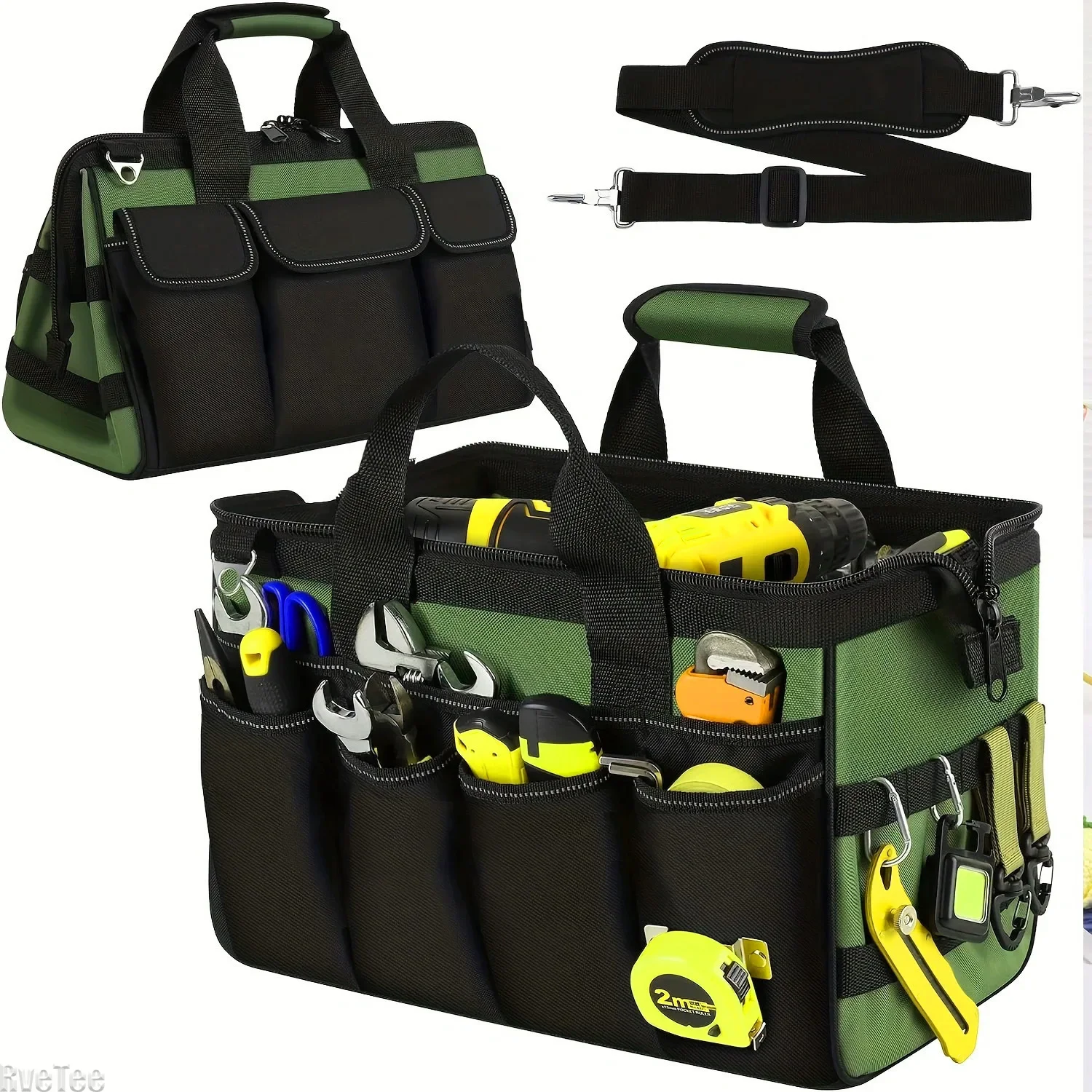 New Heavy Duty Tool Bag 15-Inch 16-Pocket Organizer Storage with Adjustable Shoulder Strap for Electrician Tools Man Gift