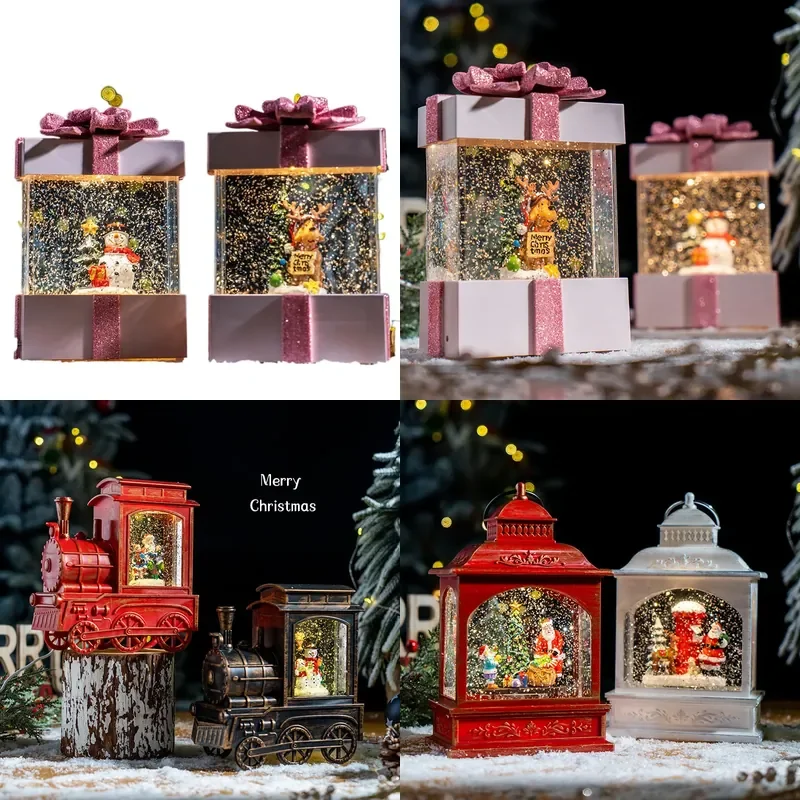 for Christmas Decoration Musical Snowflake Lights Tree Scene Table Ornaments