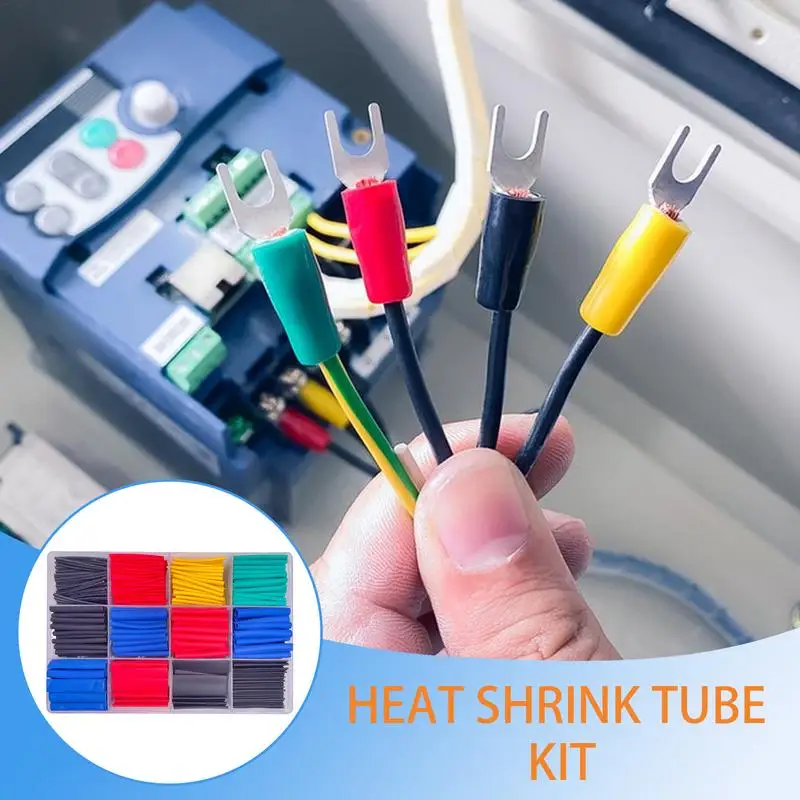 Heat Shrink Tubes 328X Insulation Shrink Wrap 8 Sizes Heat Shrinking Tubing Wrap For Automotive Electronics Use