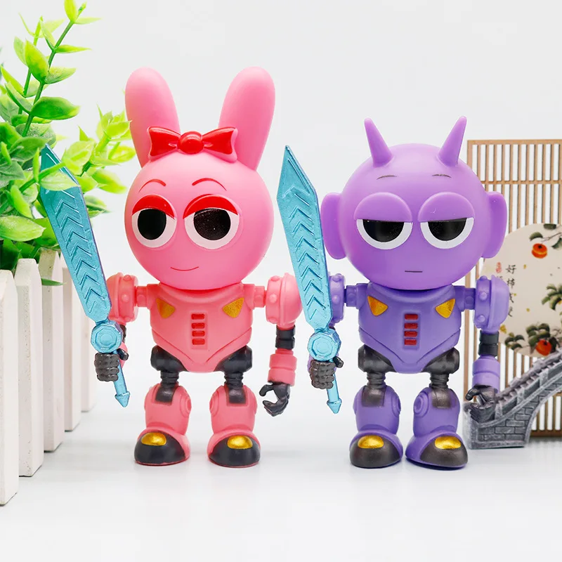 6 unids/set Sprunki Anime figuras de juguete adornos de escritorio lindo PVC figura de acción modelo muñecas niños suministros de decoración para fiesta de cumpleaños