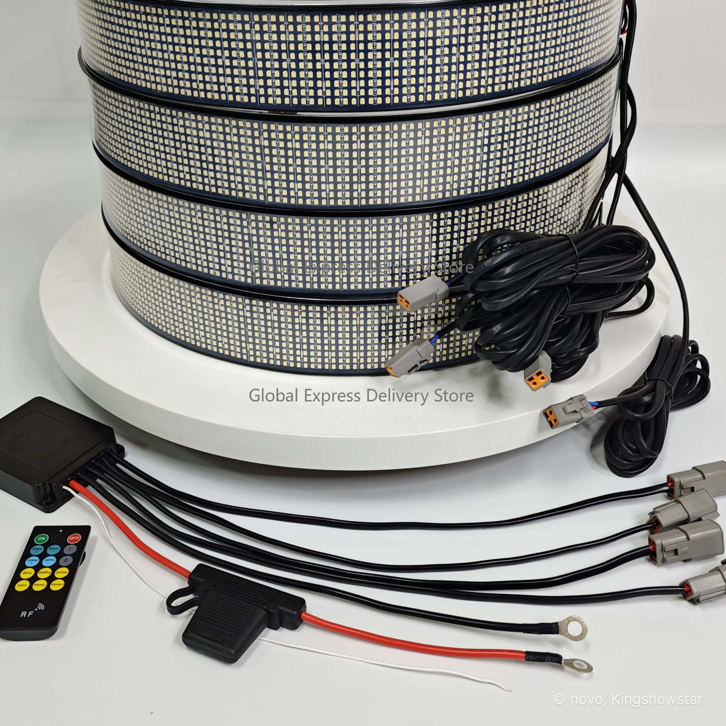 

10 Row Single Side LED Car Wheel Rings Light with APP Control Pure White Wheel Lights for Truck Pickup Off-road