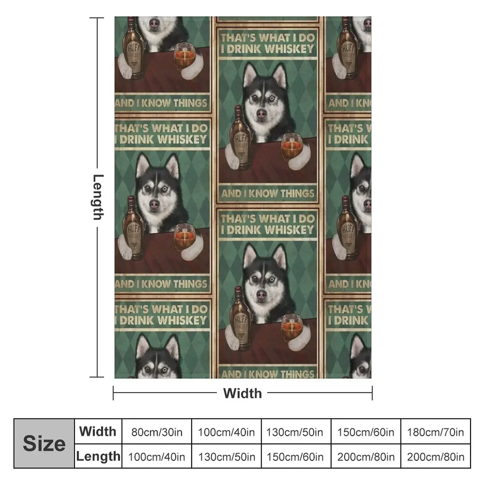 Funny husky dog drink whiskey quotes Throw Blanket Luxury St Decorative Throw Blankets