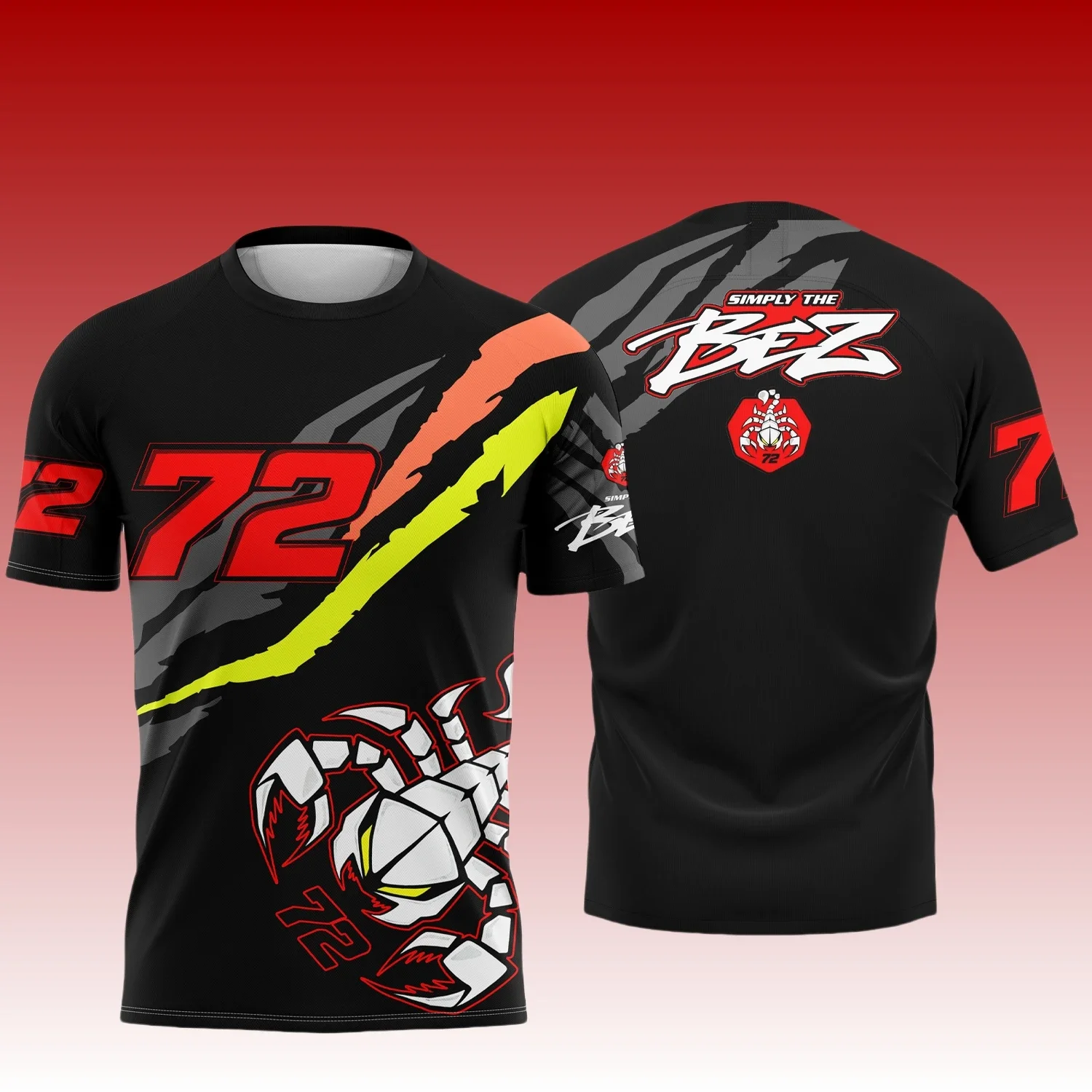 2025 MotoGP بطل الجائزة الكبرى في المملكة المتحدة ماركو بيزيتشي # 72 بدلة سباق لركوب الدراجات، تي شيرت سريع الجفاف برقبة دائرية وأكمام قصيرة #1