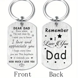 Remember I Love You Dad Gifts, Happy Birthday Keychain Gift for My Dad, Meaningful Dad Father's Day