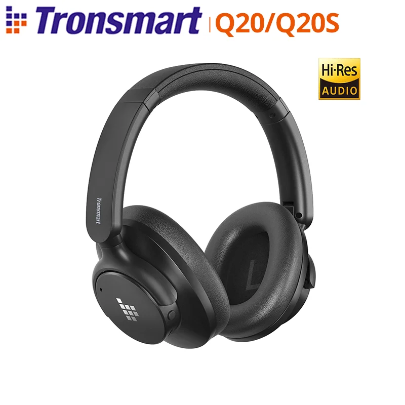Tronsmart Sounfii Q20S/Q20 Bluetooth Headphones with Hi-Res Audio, Hybrid Active Noise Cancellation,60H Playtime for Sport
