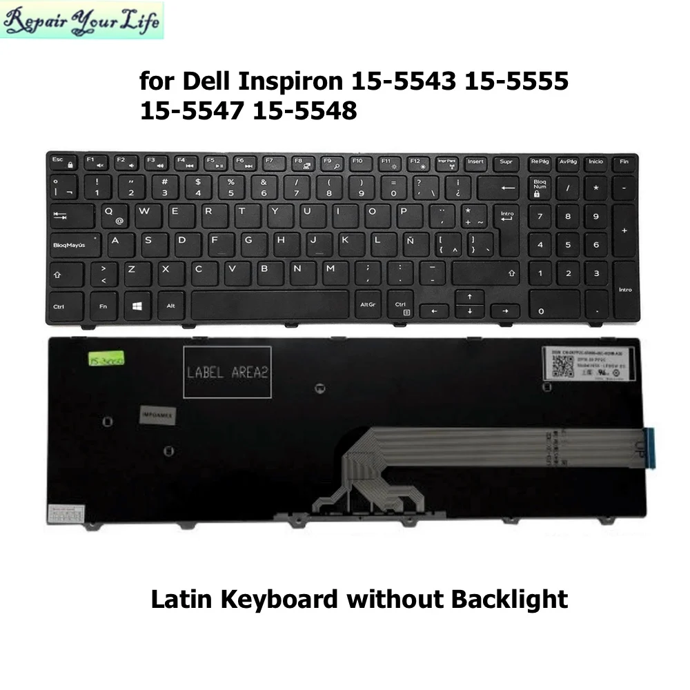 

071m2c LA Latin Laptop Keyboard for Dell Inspiron 15-5555 15-5547 5548 3542 5559 7559 7557 Keyboards 07tt4j 7tt4j 71M2C Original