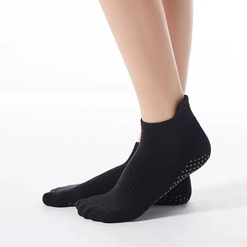 Professional Non-Slip Yoga Socks Women Sports Breathable Pilates Socks Cotton Ballet Heel Protector Dance Socks Slippers