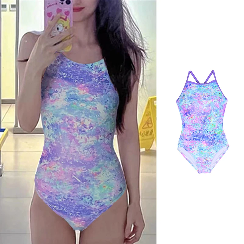 New Women's One-Piece Swimsuit Triangular Racing Professional Swimming Costume Training Competitive Sports Swimming Gym
