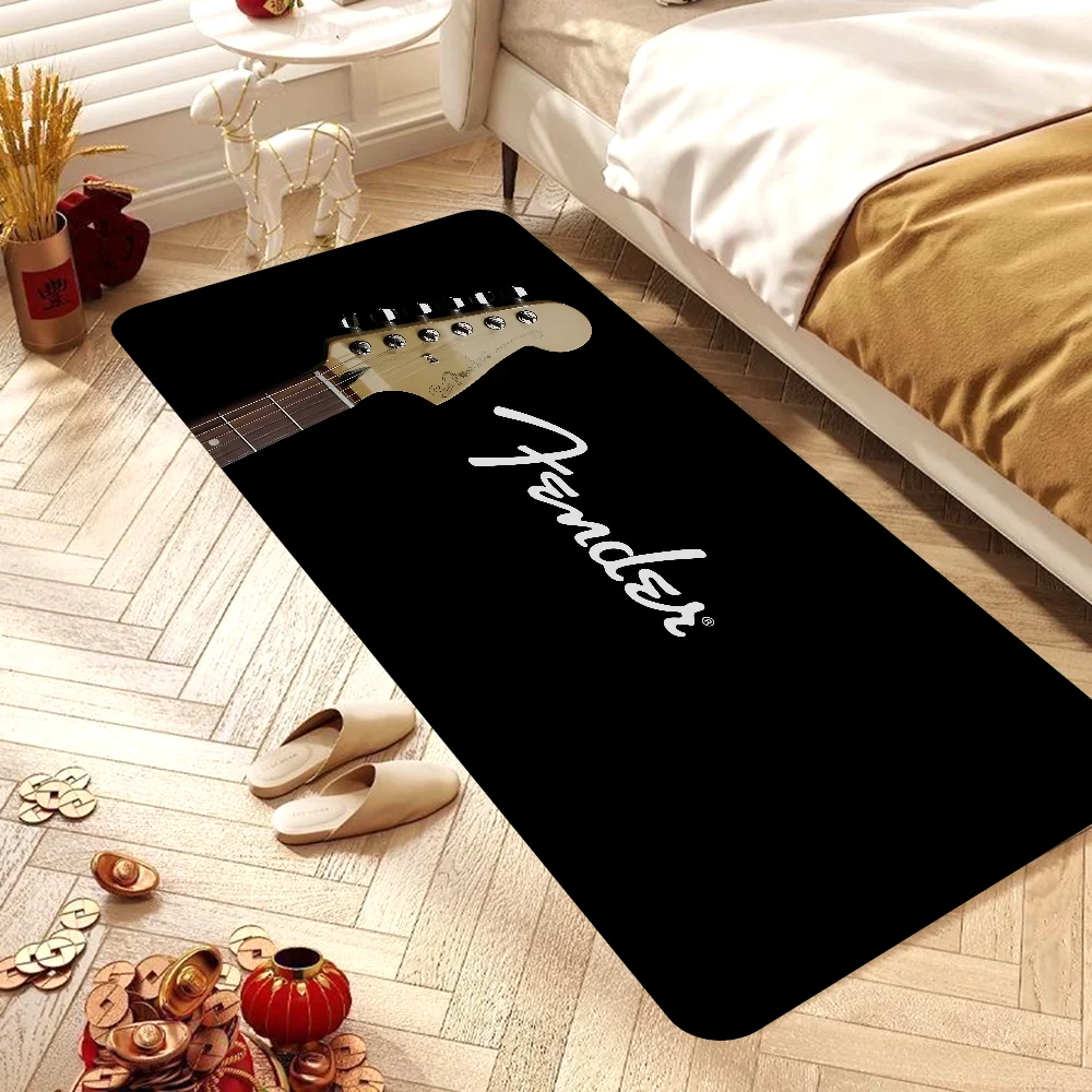 F-Fender Guitar Floor Mat Non-Slip Laundry Room Mat Laundry Decor Balcony Child Living Room Bedside Mats