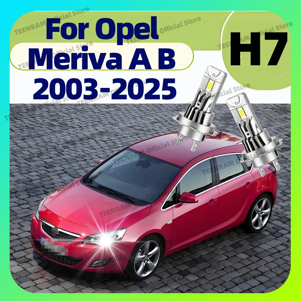 2x Bombillas LED H7 6000K para Faros Delanteros 30000LM para Opel Meriva A 2003-2010 Meriva B 2010-2025 2004 2005 2006 2007 2008 2009