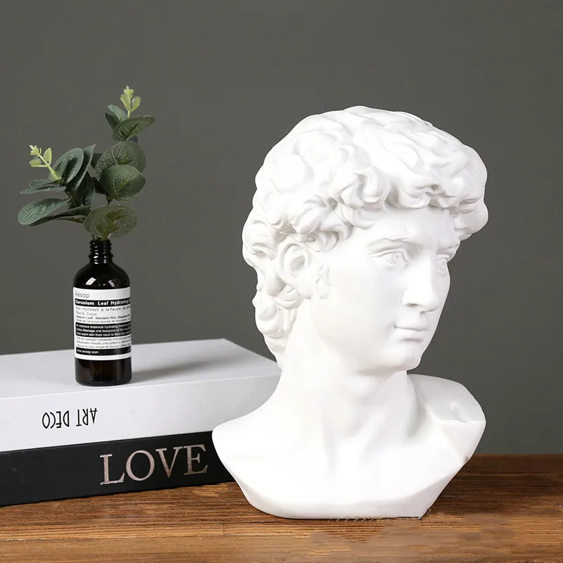Resin Figure Sculpture David Art Plaster Bust Ornament Human Statue Decorative Figurines Home Decoration Accessories