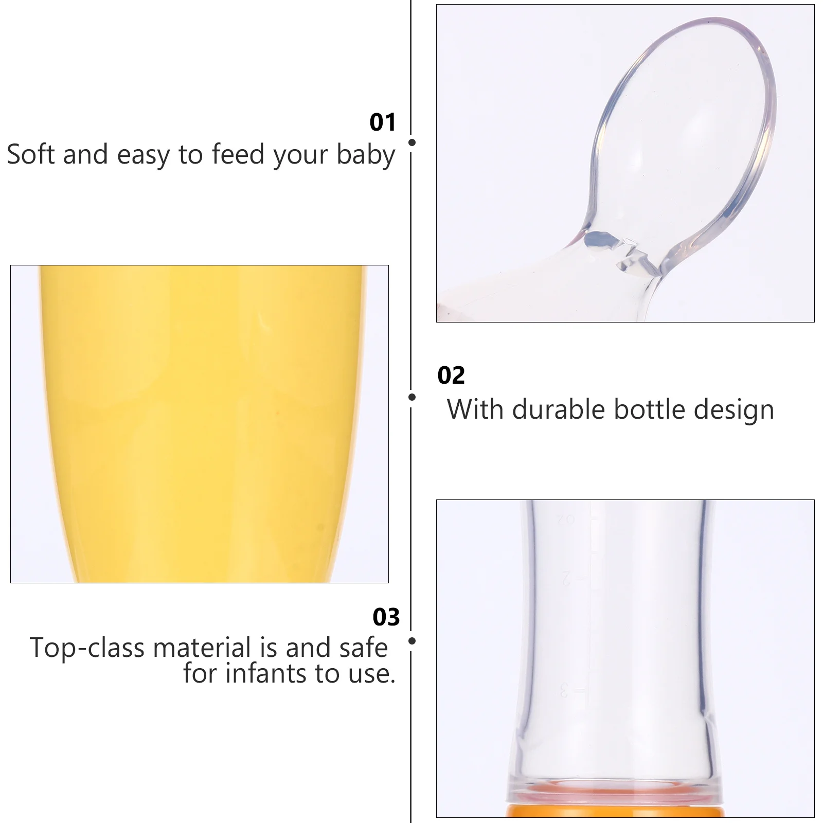 

1Pcs Baby Food Spoon Head Rice Paste Bottle Silicone Squeeze Feeder Infant Feeding Bottle for Milk Pureed Food Cereal