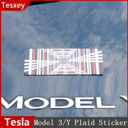 2022 Plaid Logo adesivi Tag coda Plaid Logo griglia auto metallo lettera coda Tag adesivo per Tesla modello 3 Y S X accessori auto