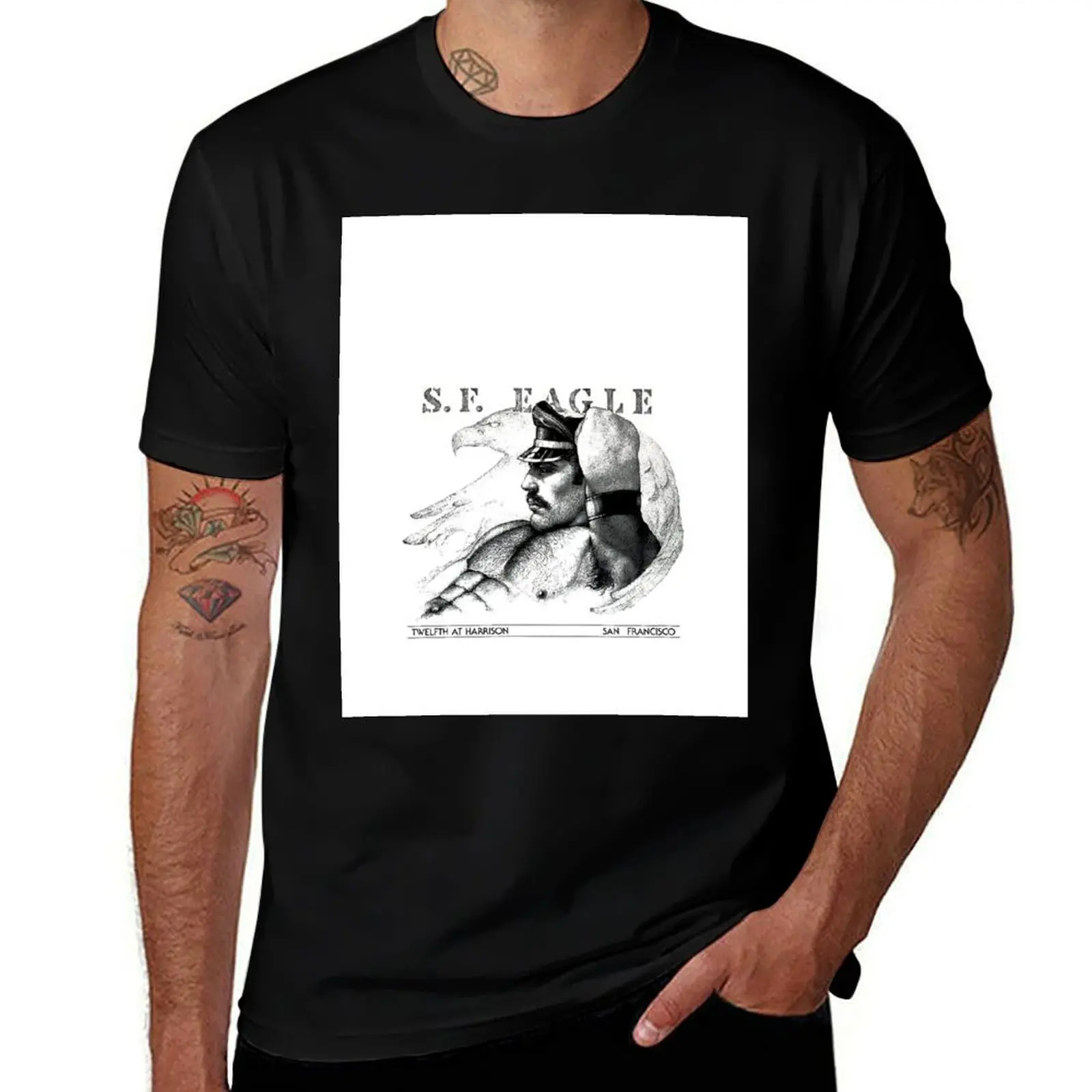 

San Francisco Eagle Vintage Retro LGBT Gay Leather T-Shirt vintage summer 2025 baggy shirts mens tall t shirts