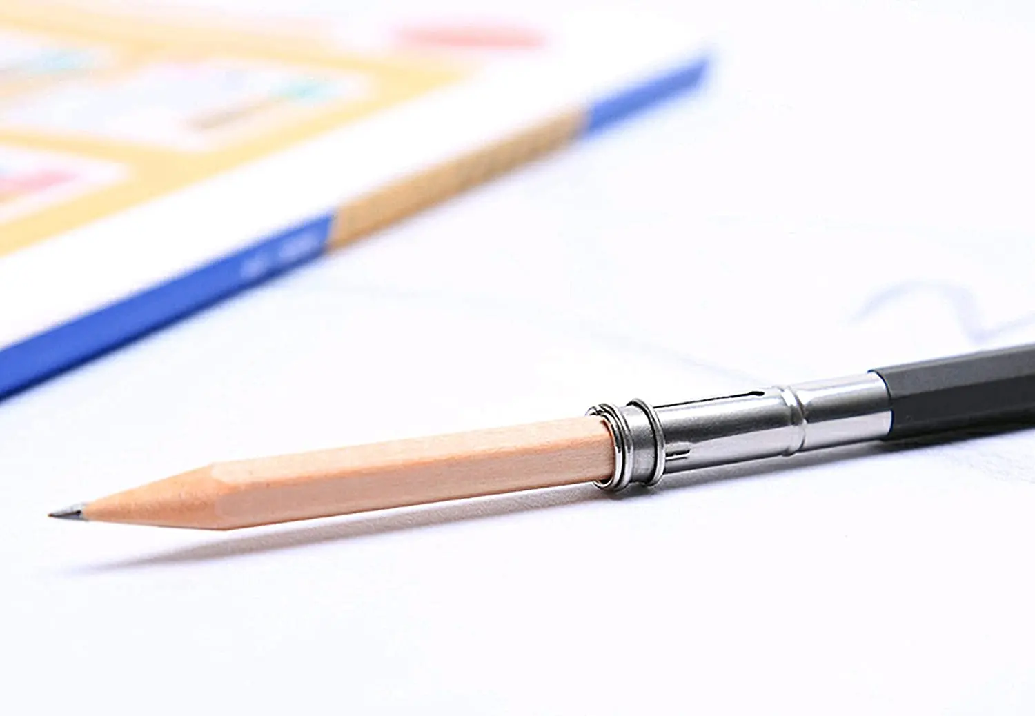 2PCS Adjustable Handy Dual Head Pencil Extender Holder Pencil Lengthener Length Extender