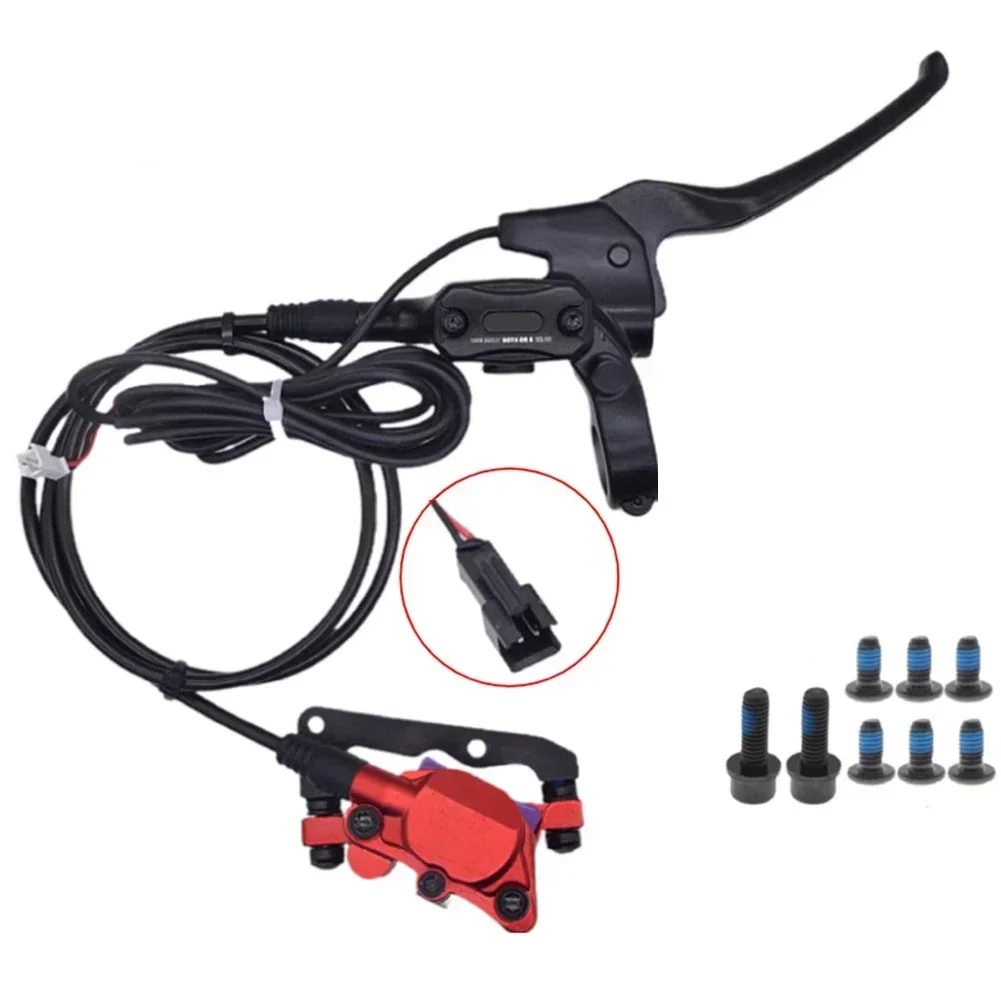 Shift Sensor Powerful Hydraulic Brake System for Electric Bicycles Red Color Suitable for Models with 160mm Discs