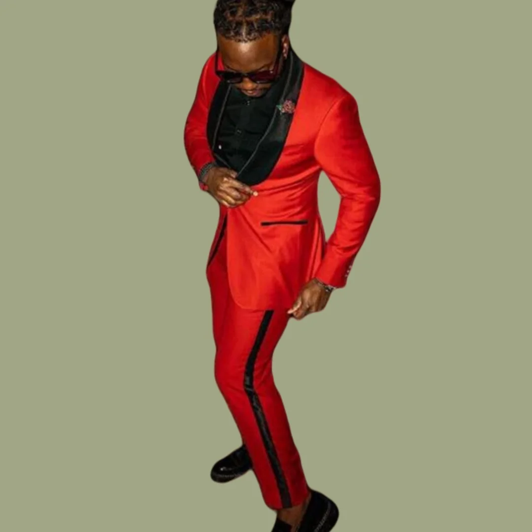 

Men's Red Suits costume homme mariage Single Breasted Shawl Lapel blazer Slim Fit for Weddings & Formal Events Male Clothing
