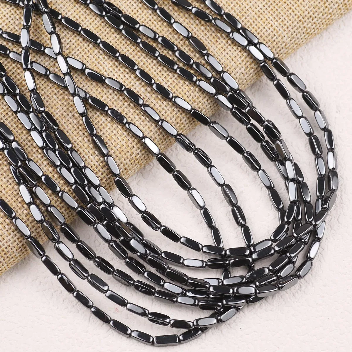 9*3*3MM Schwarz Hämatit Quader Natürliche Stein Spacer Lose Perlen Für Schmuck Machen Armbänder Halskette DIY erkenntnisse Zubehör