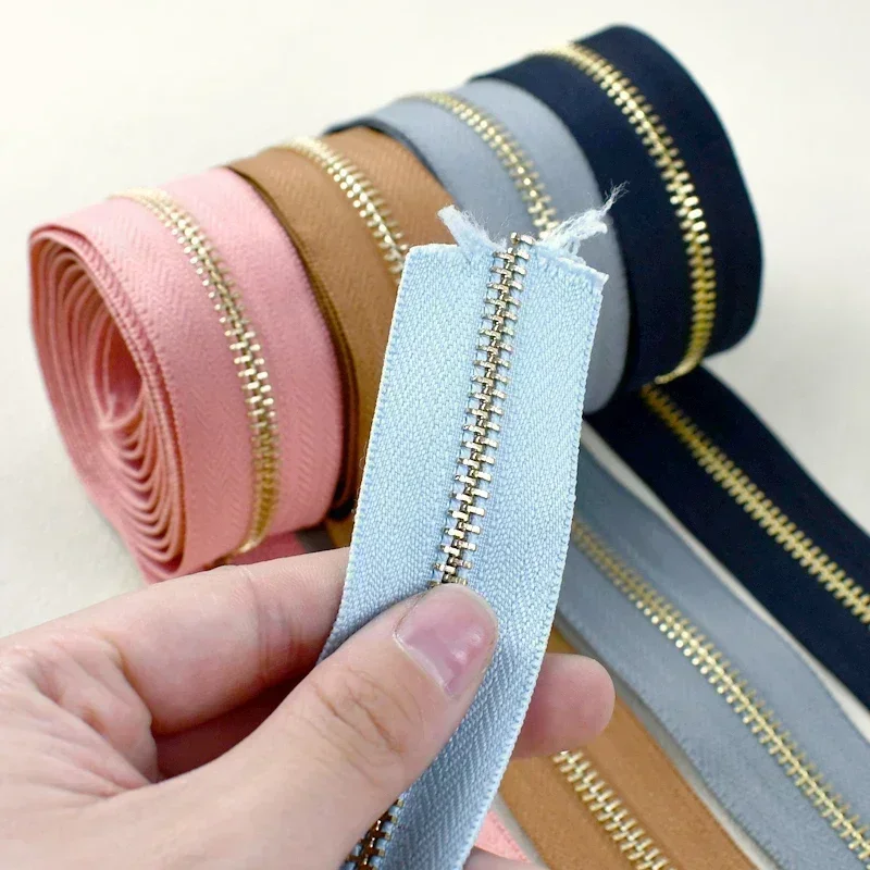 1-5Y Colorful 5# Metal Zipper Tape Cabbage Zippers By Meters Clothes Sewing Ziper Closure Repair Kit Bag Jacket Decoration Zip