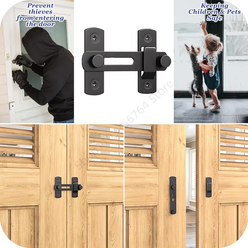 Universal Door Lock Guard Latch Bolt 180 Degree Stainless Steel Toggle Latch Sliding Barn Door Lock Flip Latch Safety Door Lock