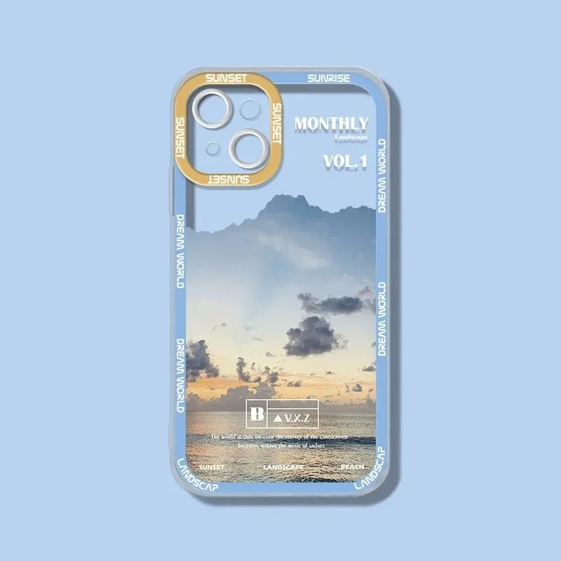 INS 자연 풍경 스노우 마운틴 전화 케이스 삼성 갤럭시 S10 S20 S21 S22 S23 S24 FE 플러스 울트라 노트 20 범퍼 전화 커버