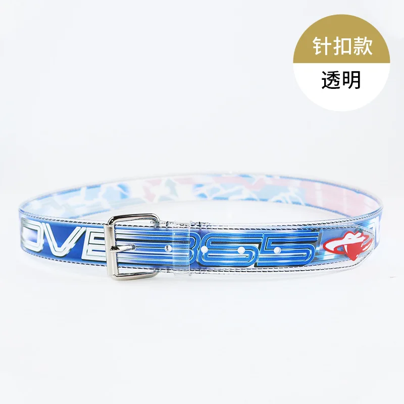 Color Transparent Belt Simple Decoration UV Computer Printing Pattern Fashionable Unisex Trendy Cool Belt