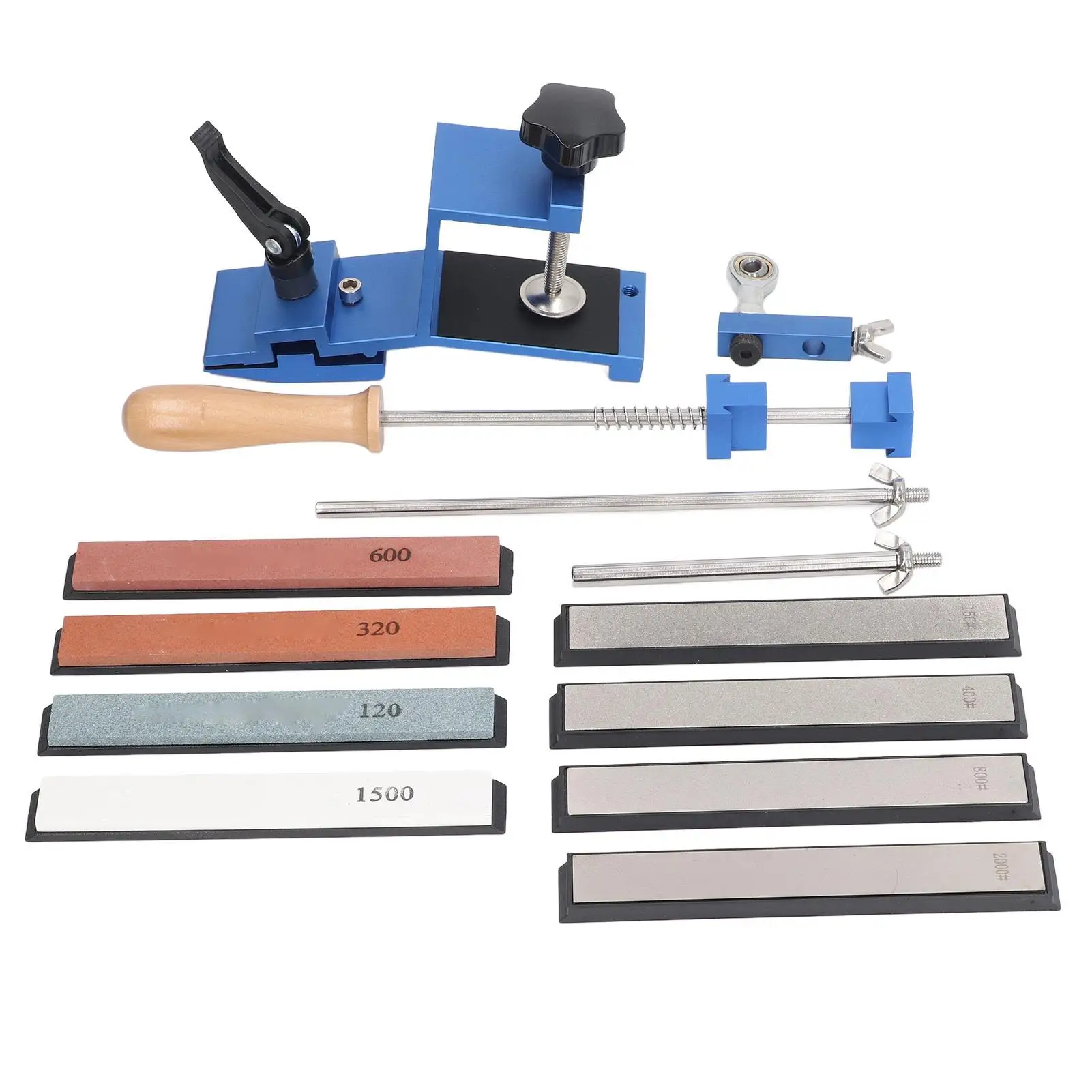 

Fixed Angle Knife Sharpener Kit with 4 Whetstones and Grinding Stones Professional Sharpening Tool for Kitchen Knives