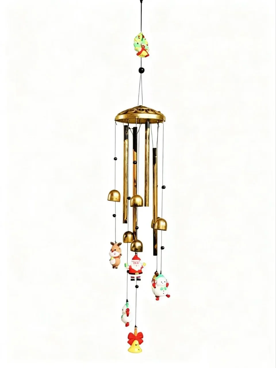 Outdoor pendant Garden decoration Black metal Durable outdoor wind chimes Santa wind chimes