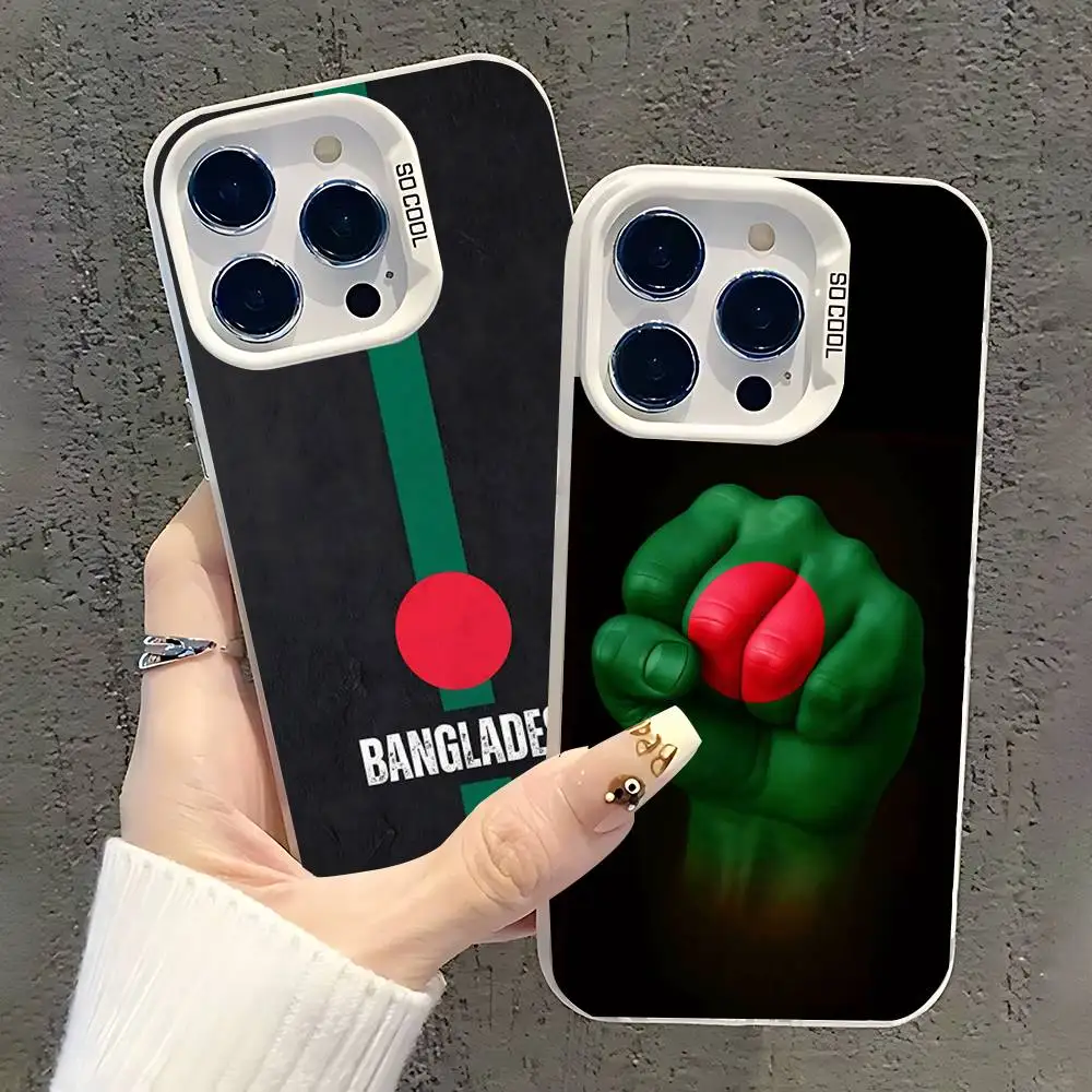 Bangladesh Passport Flag Phone Case For iPhone 17,16,15,14,13,12,11,Pro,XS,Max,Plus,Mini,SE White Candy Matte Shockproof Cover