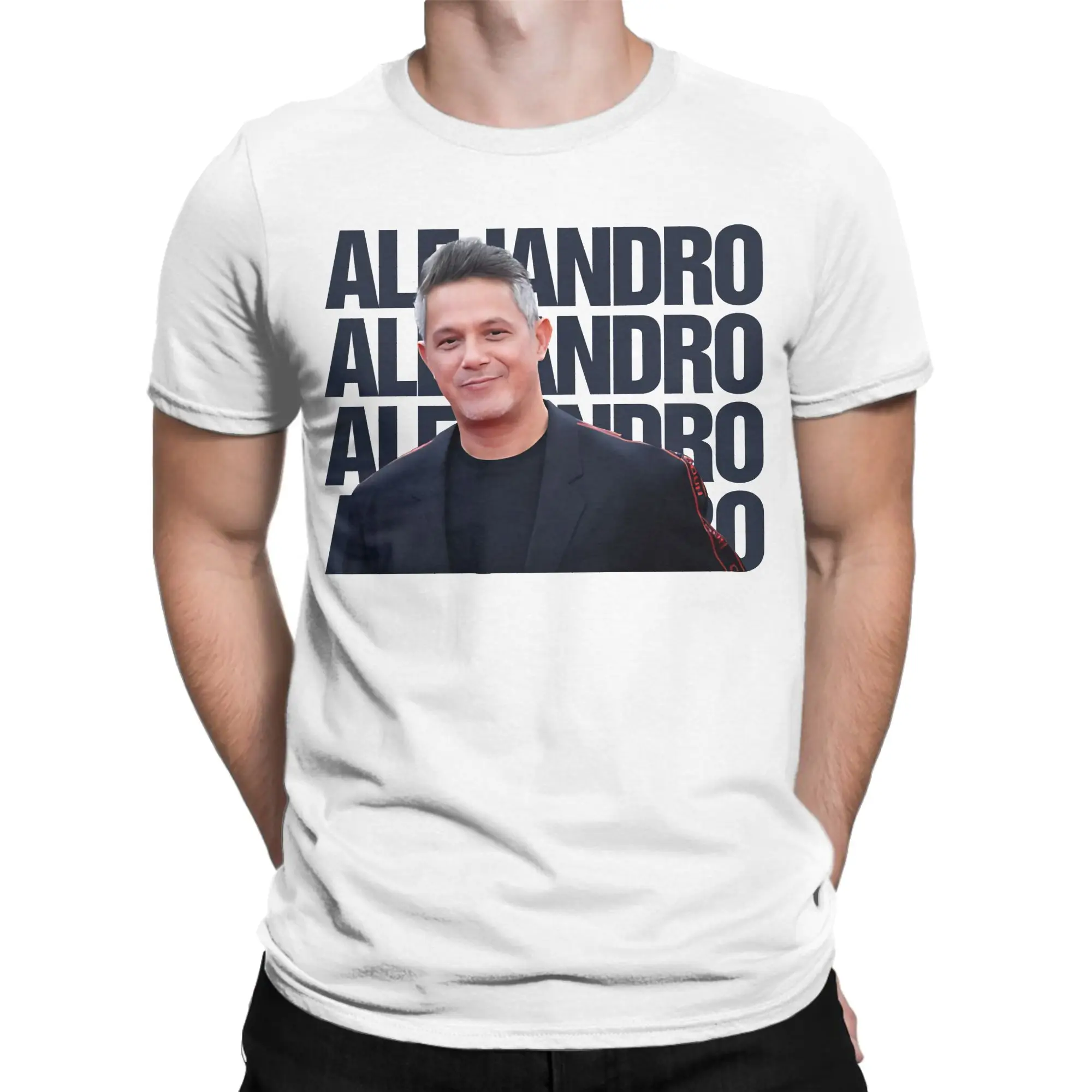 Alejandro Sanz T Shirt Men's  Pure Cotton Vintage T-Shirts Round Neck  Tee Shirt Short Sleeve Clothing Summer