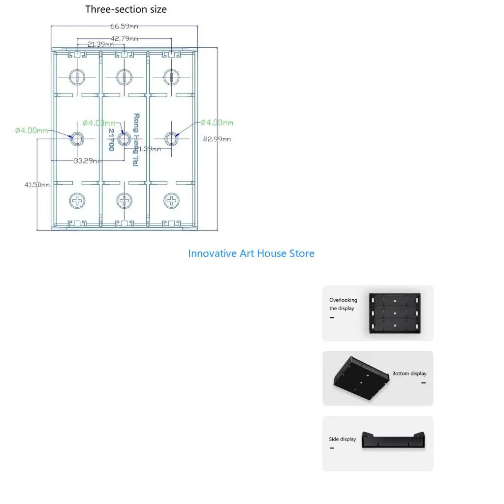 

E1PC DIY Case For 21700 Storage Box 3 4pcs Rechargeable Battery Case