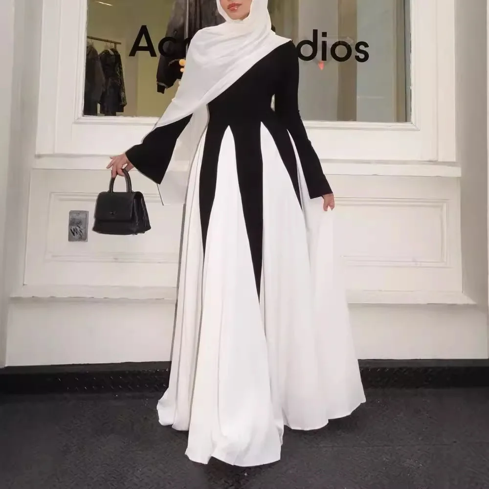 

Eid Women Muslim Abaya Party Dress Patchwork Jalabiya Ramadan Long Dresses Abayas Vestidos Largos Kaftan Arab Long Robe 2025