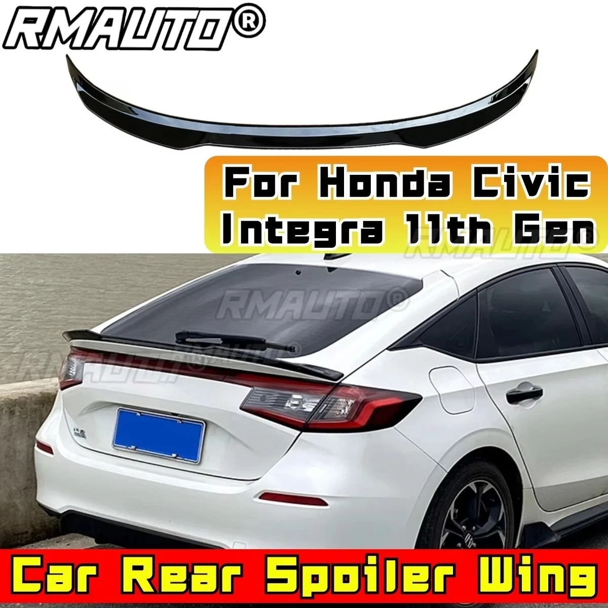 

Car Rear Roof Spoiler Wing Modification Part For Honda Civic Integra 11th gen Hatchback MAX Version Rear Roof Spoiler Wing