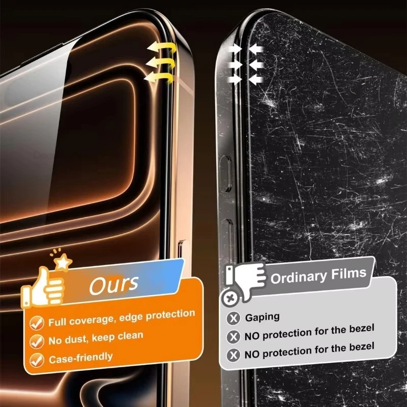 1-5PCS Tempered Glass For iPhone 18 17 Pro Max 16 15 14 Plus 13 12 Mini 11 17 Air XR XS Dust Free Installation Screen Protectors - view 4