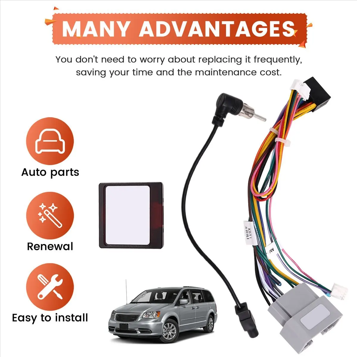 Super Sale Car 16Pin Radio CANBus Cable Power Wiring Harness Socket Connector CAN Bus Decoder for Jeep Wrangler Compass Dodge