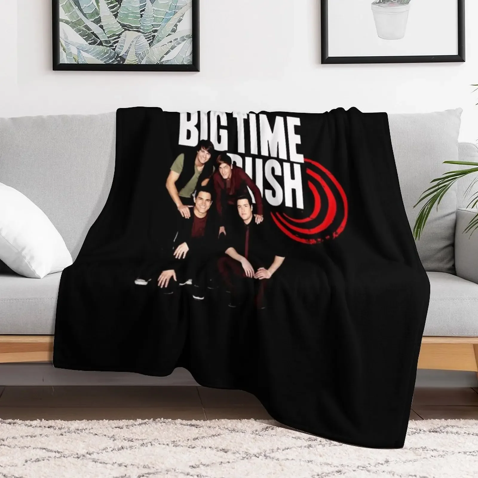 Big Time Rush logo and members Throw Blanket Softest Vintage Winter beds Blankets