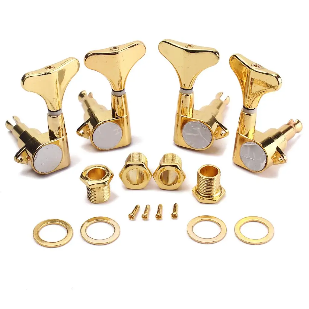 Electric Bass Pegs Set Golden Zinc Alloy 2 Left Handed 2 Right Handed Guitar Parts Musical Instrument Accessory for Bass Guitar view 3