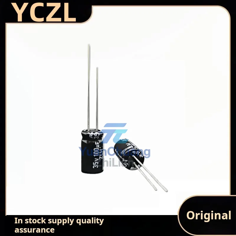 50PCS new imported 35v100uF electrolytic capacitor ZLH high frequency low resistance 6.3*11
