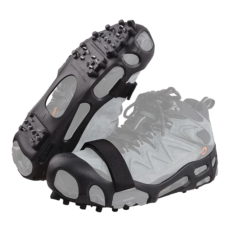 

Ice Cleats Snow Traction Cleats Crampon For Walking On Snow And Ice 28 Spikes Non-Slip Overshoe Rubber Crampons