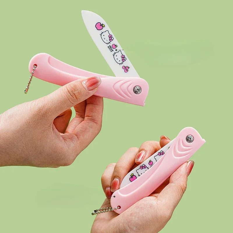 Kawaii Sanrio Hello Kitty Knife Anime Kitchen Home Pocket School Supplies Stuff Knife Folding Knife Portable Mini Exquisite