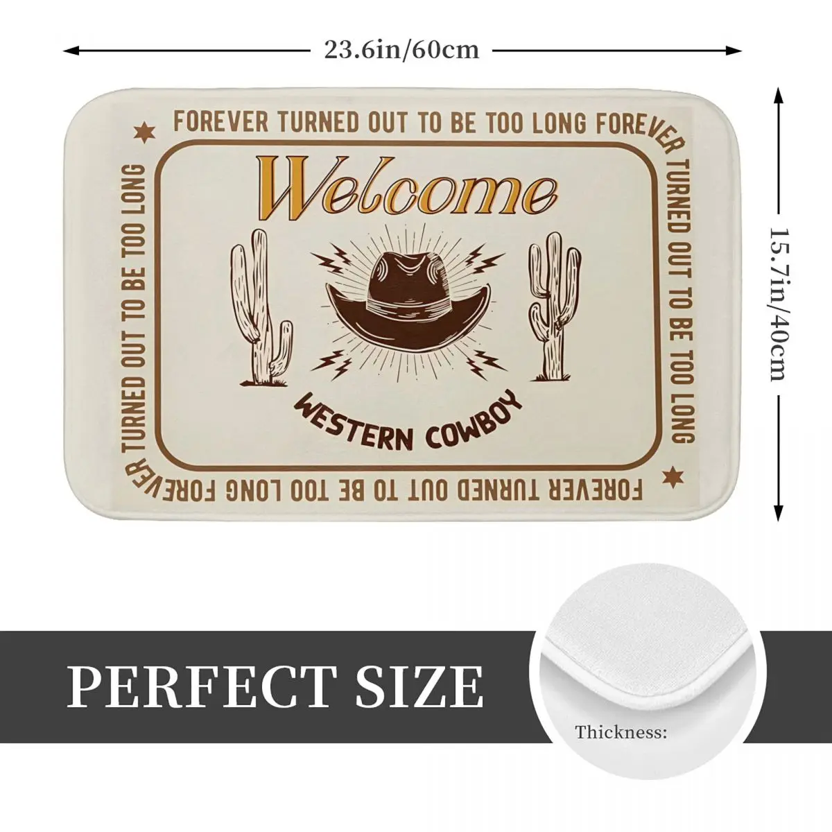 American Western Cowboy Bath Mat Retro Protective Toilet Pad for Shower Home Entrance Anti-Slip Foot Mat Custom Bathroom Carpet