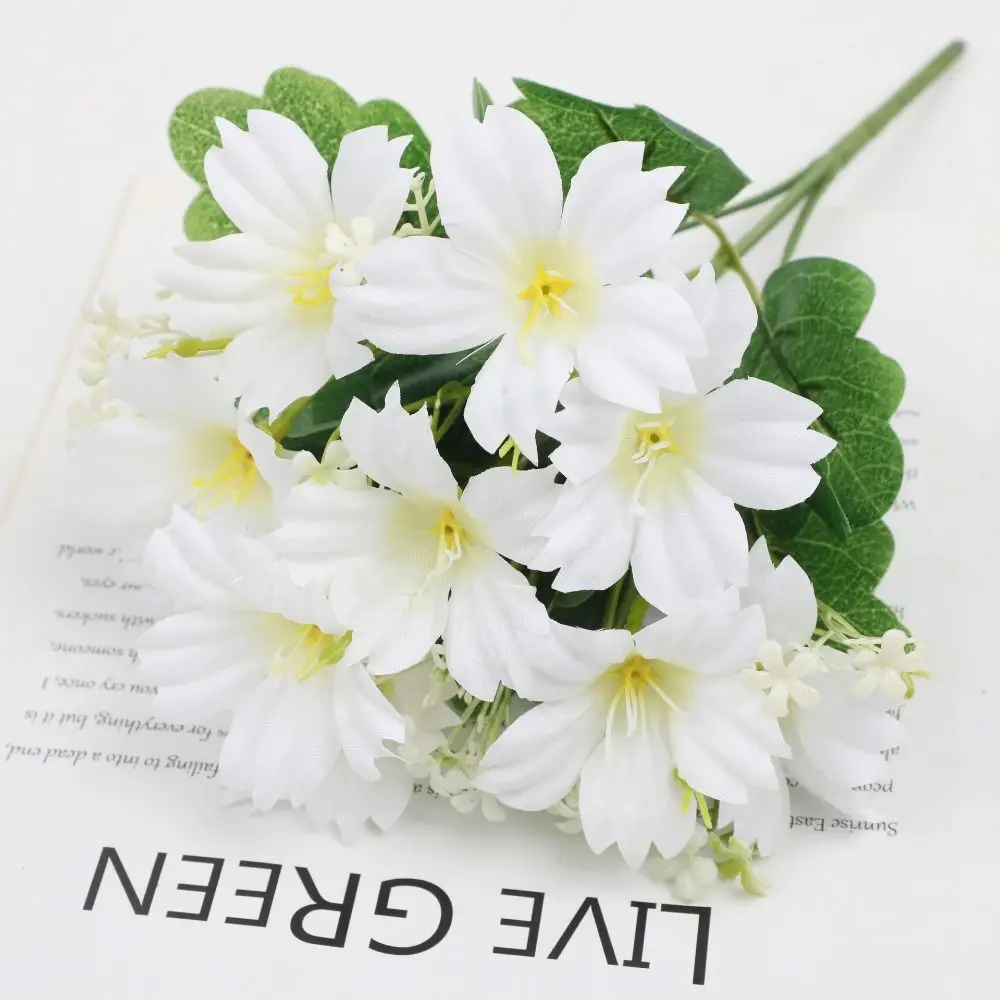UV Resistant Artificial Trumpet Flower Plastic Realistic Realistic Faux Blooms Handmade Fake Flower Bouquets Flower Arrangement