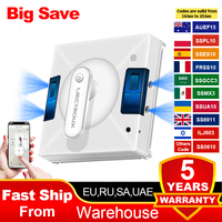 Robot Window Cleaner Liectroux YW509, 4-Way Water Spray,Home Glass Floor Window Robot Vacuum Cleaner,Strong Vacuum,Smart Memory
