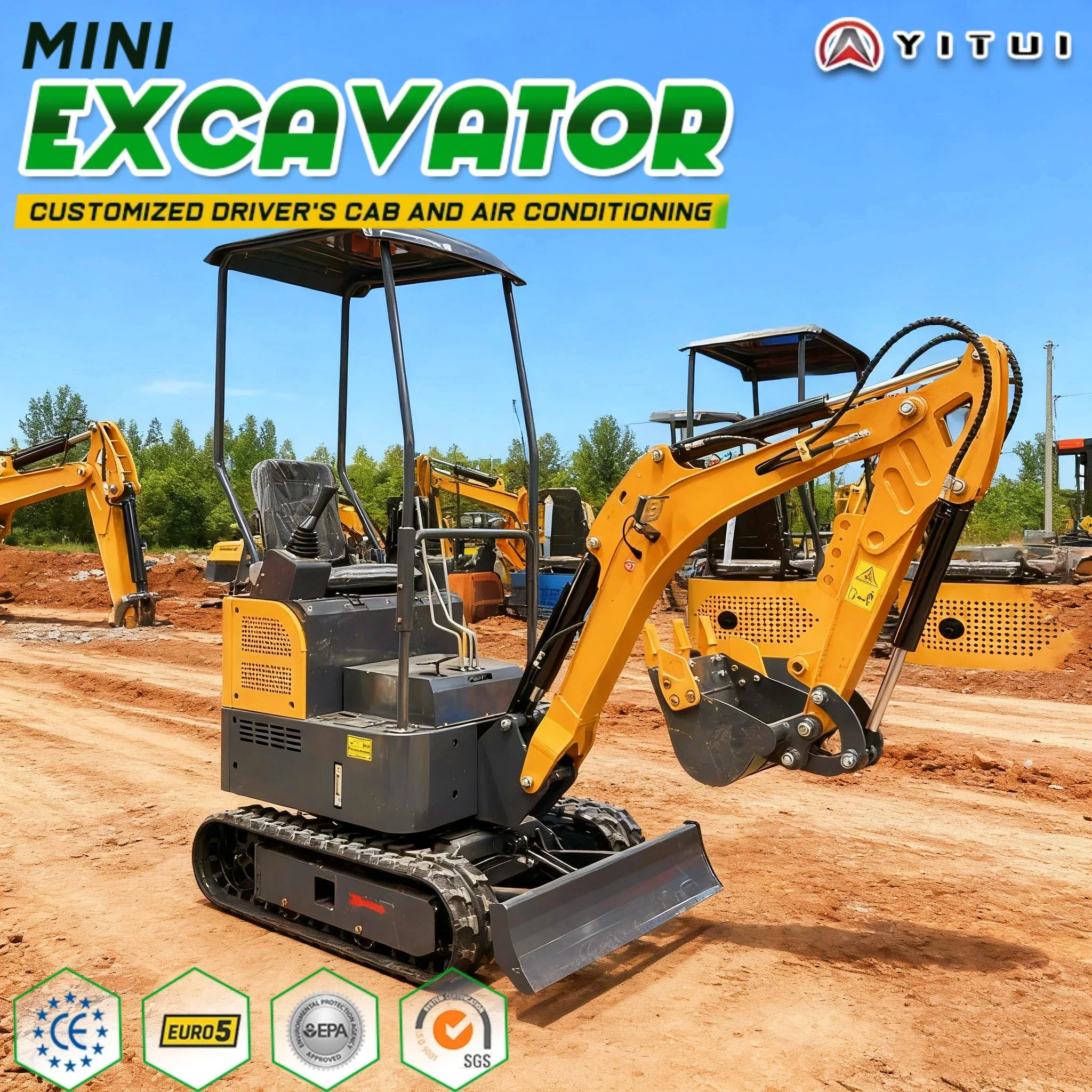 

The Latest 1.2 Ton Family Excavator Complete Machine Delivery Kubota Engine Mini Excavator Customized Digging Depth 3 Meters