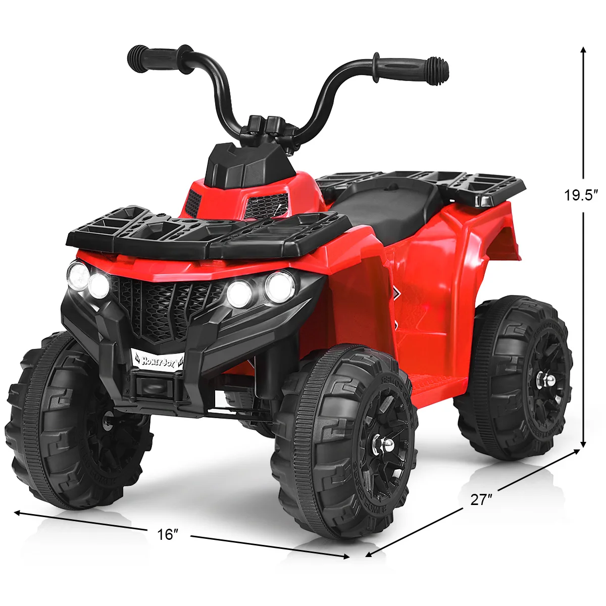 Crianças alimentado por bateria passeio ATV 4-Wheeler Quad com MP3 e LED farol vermelho e 6V