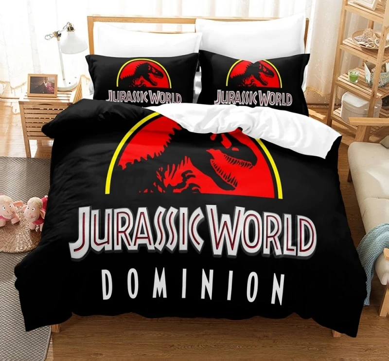 3D Jurassic Park Bedding Set Kids Boy Home Textile Decor Bed Sets Queen Size Comforters Quilt Bedroom Queen Dinosaur Duvet Cover