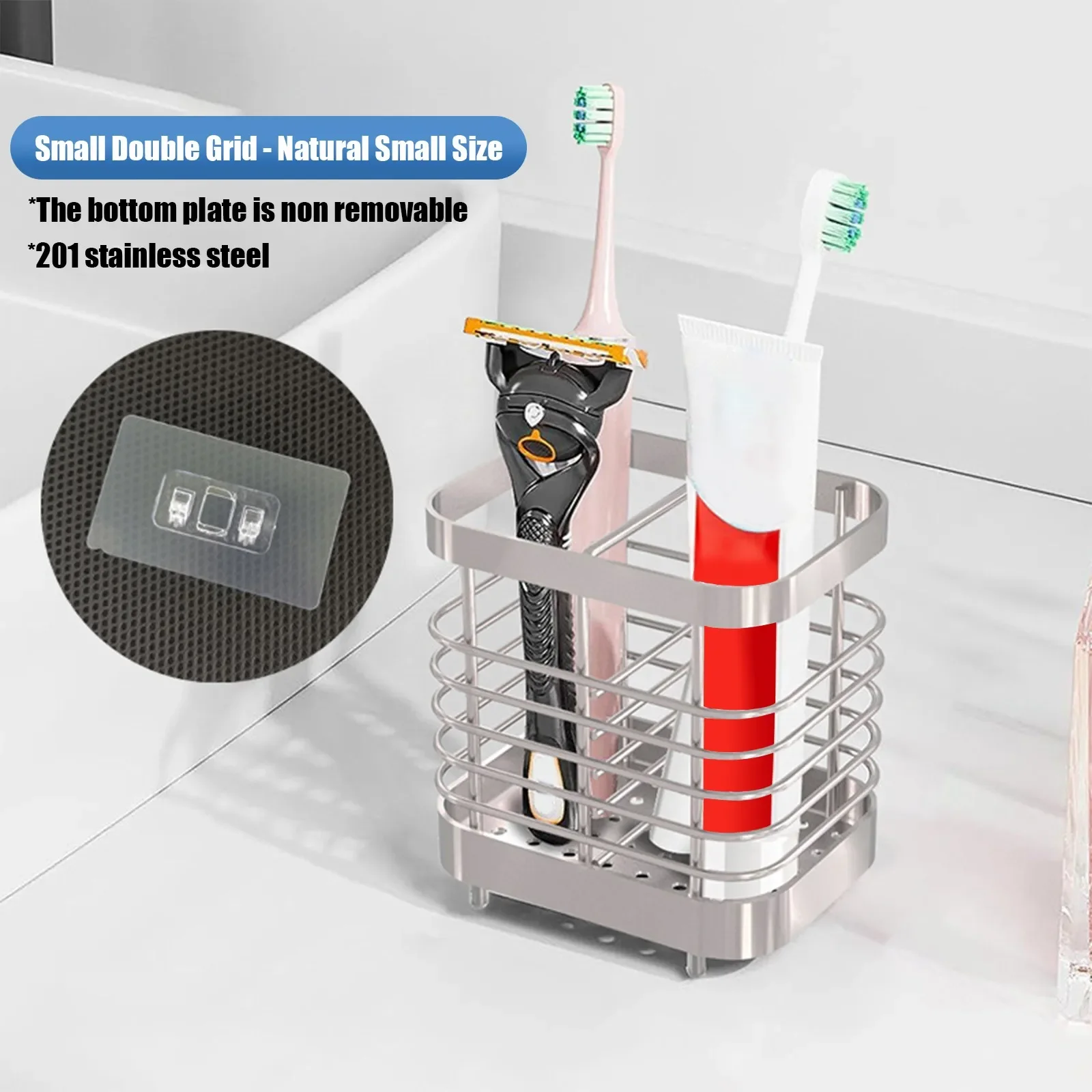 

Stainless Steel Toothbrush Holder Metal Bathroom Accessories Supplies For Toothpaste Makeup Brush Rack Decoration Travel