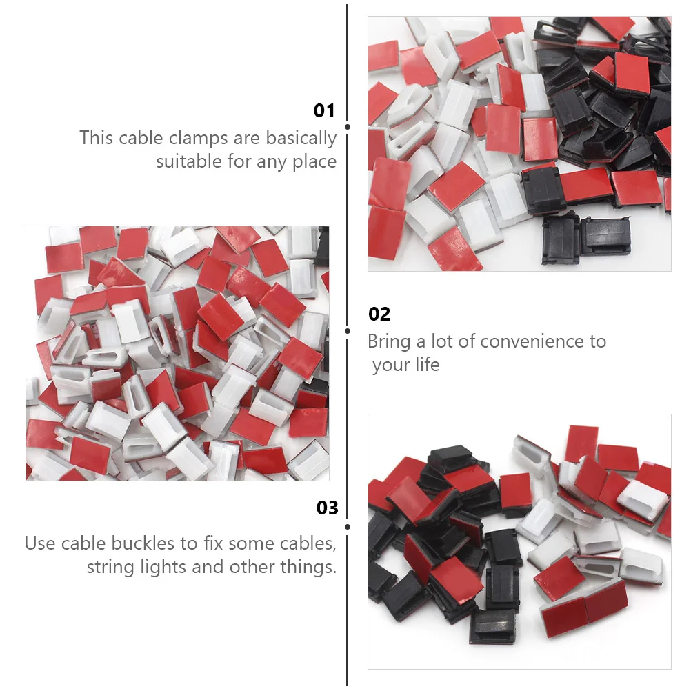

100Pcs Cable Clamps Multi Purpose Adhesive Holders Wire Tie Base Home Car Office Use Cable Clamp Multi-Purpose Clamp