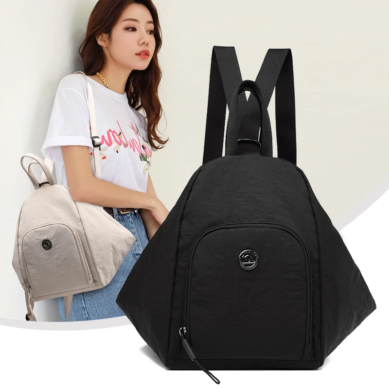 

Waterproof Nylon Backpacks Small Shoulder Bag for Women Small School Bags White Rucksack for Teen Girls Travel Wings Bag Female